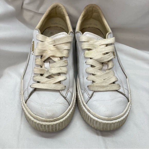 Puma Leather Basketball Court Shoes Size 7 (37.5) White - Picture 2 of 7